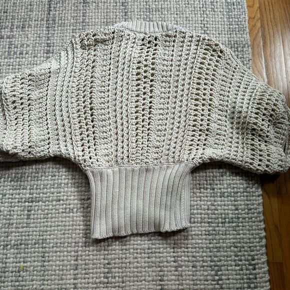 IRO Paris Enata Open Knit Sweater in Sand Small - Picture 7 of 7